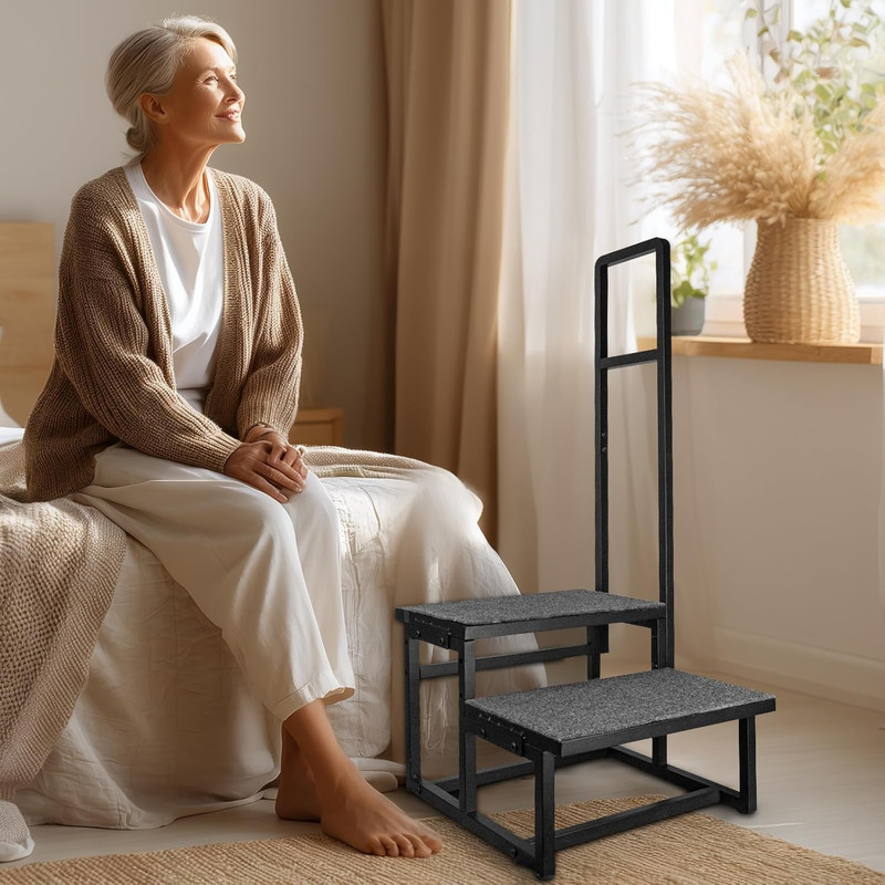 2-Step Stool with Handle for Elderly, Heavy Duty Non-Slip Step Stool for High... gallery