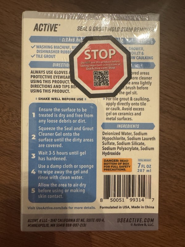 (2 PACK SET) Active Seal & Grout Mold Stain Remover, 7fl oz gallery