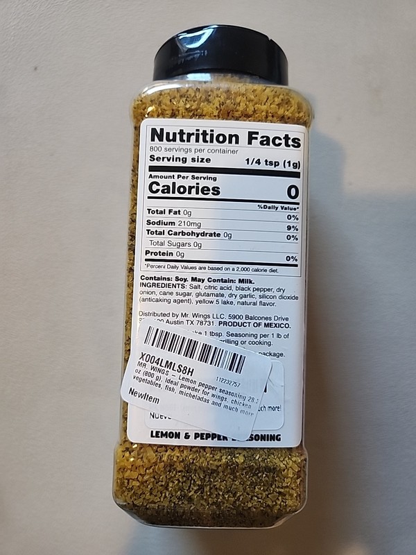 Mr. Wings Lemon & Pepper Seasoning, 800g Feb 2026 gallery