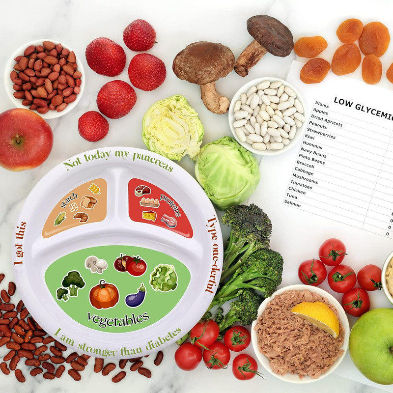 Diabetic Portion Control Plate Divided Plates for with Protein, Carbs and Veget gallery