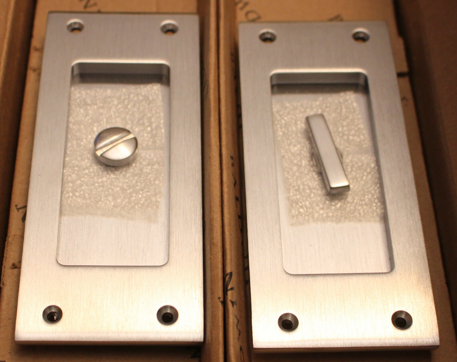 Baldwin Estate PD006.264PRIV Santa Monica Privacy Pocket Door Set Satin Chrome gallery