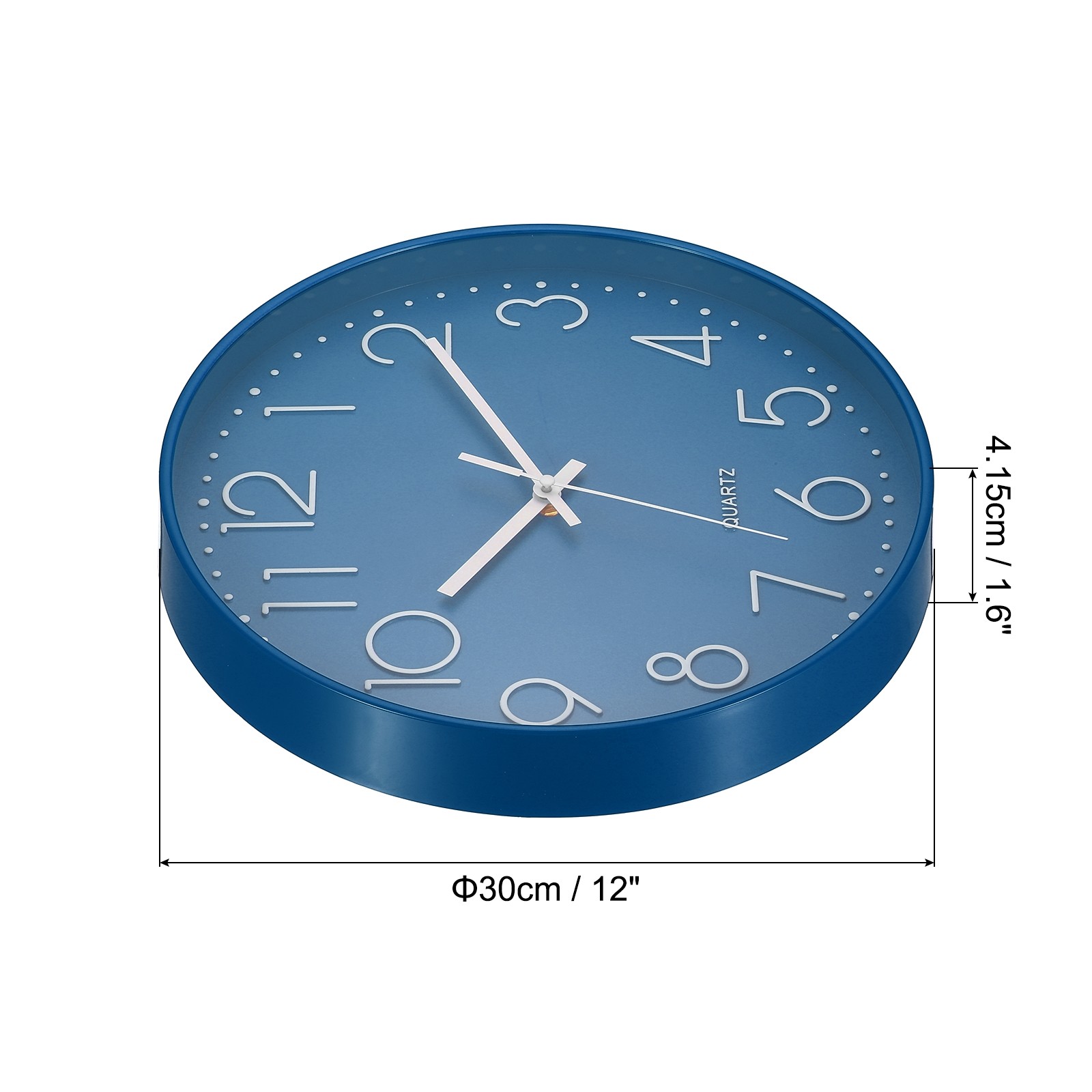 12" Wall Clock Battery Operated Silent Non-Ticking Round Wall Clocks Dark Blue gallery