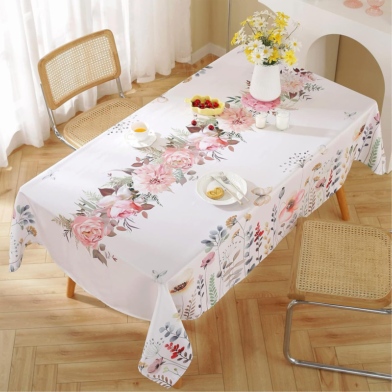 Summe Tablecloths for Rectangle Tables, 52X70 Inches, Wrinkle Free Machine Wash gallery