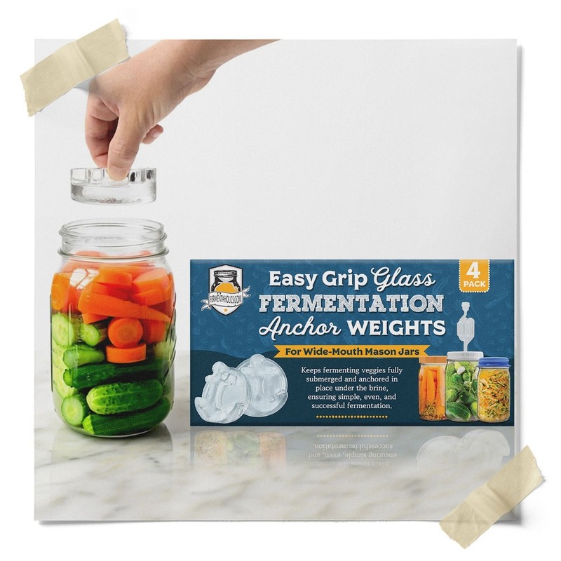 4 Pack Glass Fermentation Weights With Easy Grip Handles gallery