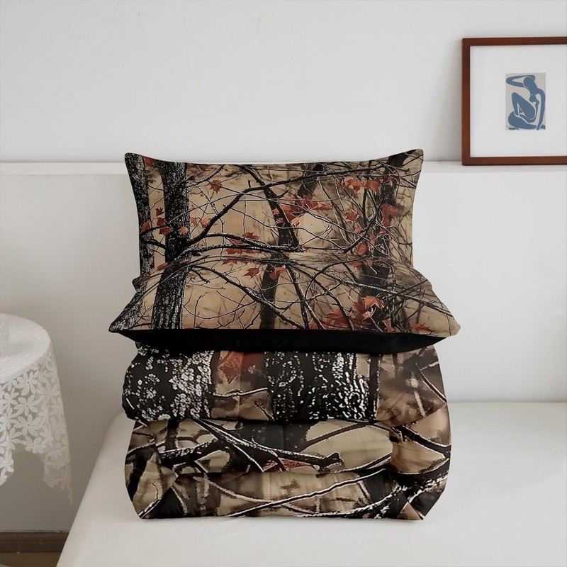 Camo Comforter Set Size,Rustic Western Bedding Sets for Queen Black Yellow gallery