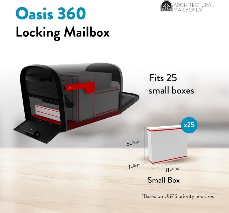 Extra Large Oasis 360 Locking Mailbox with Double Door - Stylish and Strong gallery