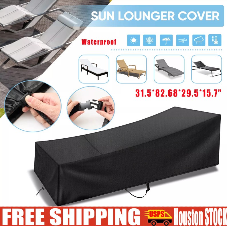 Waterproof Patio Chaise Lounge Cover Outdoor UV Resistant Furniture Chair Covers gallery