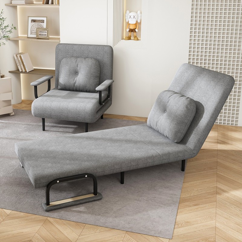 Folding Sofa Bed Guest Bed Convertible Chair Adjustable Backrest with Pillow gallery