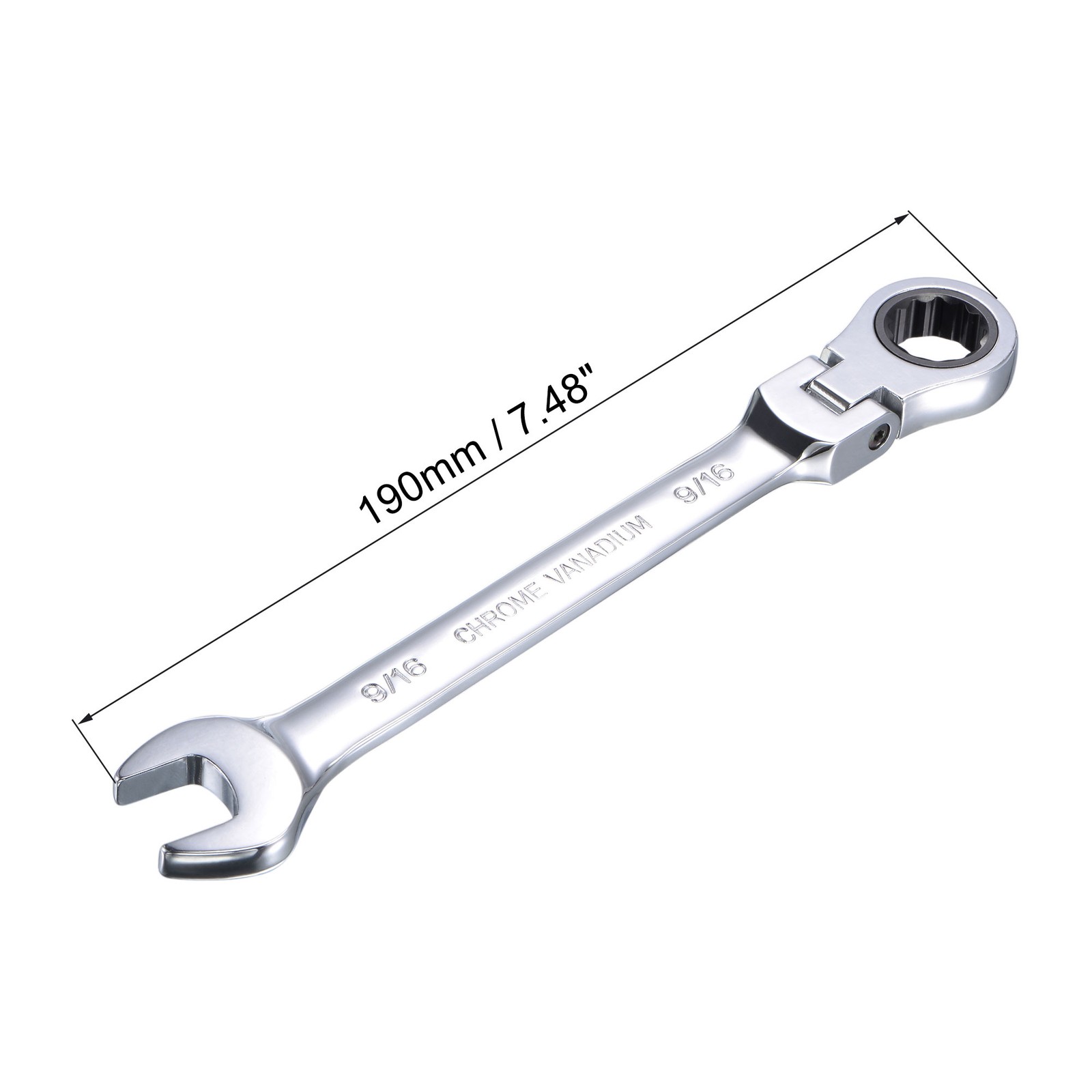 9/16" Flex Head Ratcheting Combination Wrench SAE 72 Teeth 12 Point Box Ended gallery