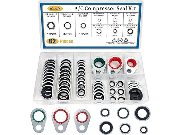62PC A/C System Compressor Gasket Seals Conditioning Compressor Port Seal Washer gallery
