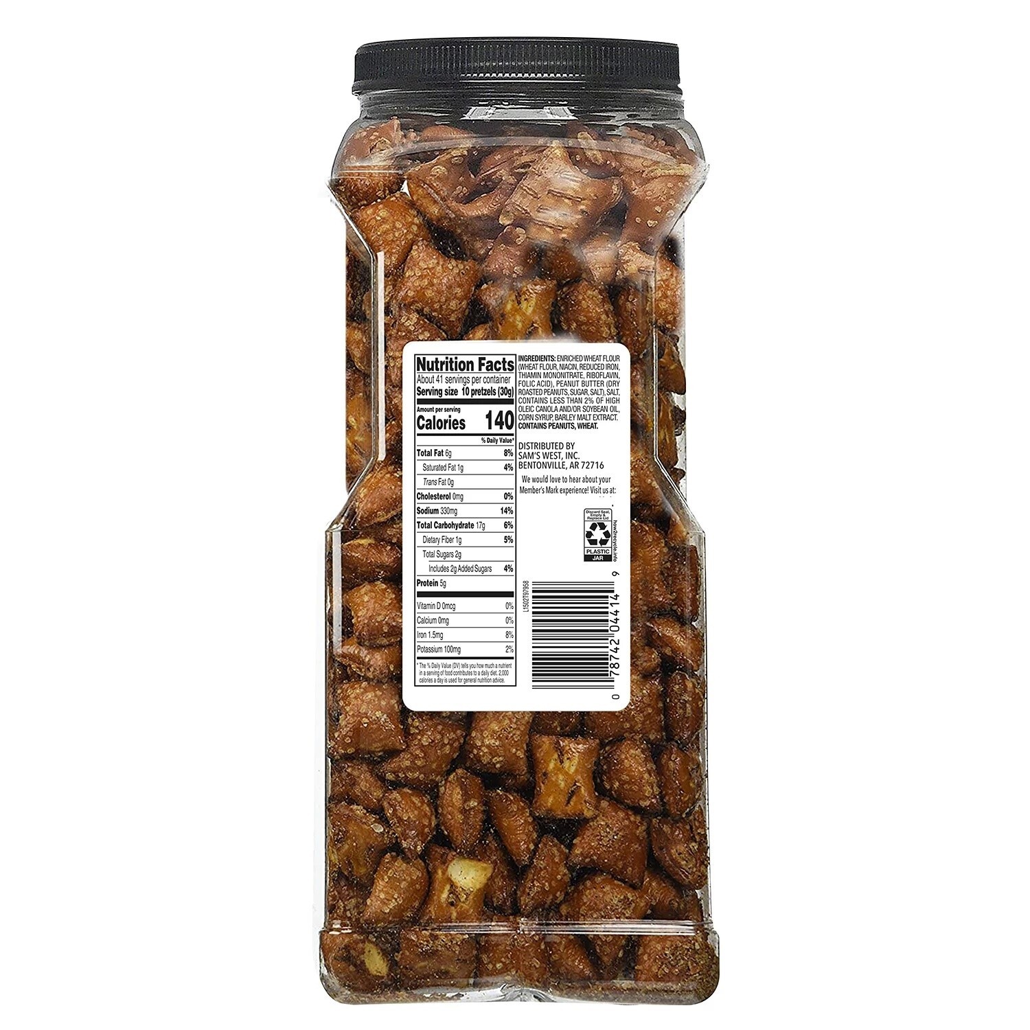 2 PACK - PEANUT BUTTER FILLED PRETZELS Member's Mark 44 oz. (Total 88 oz) gallery