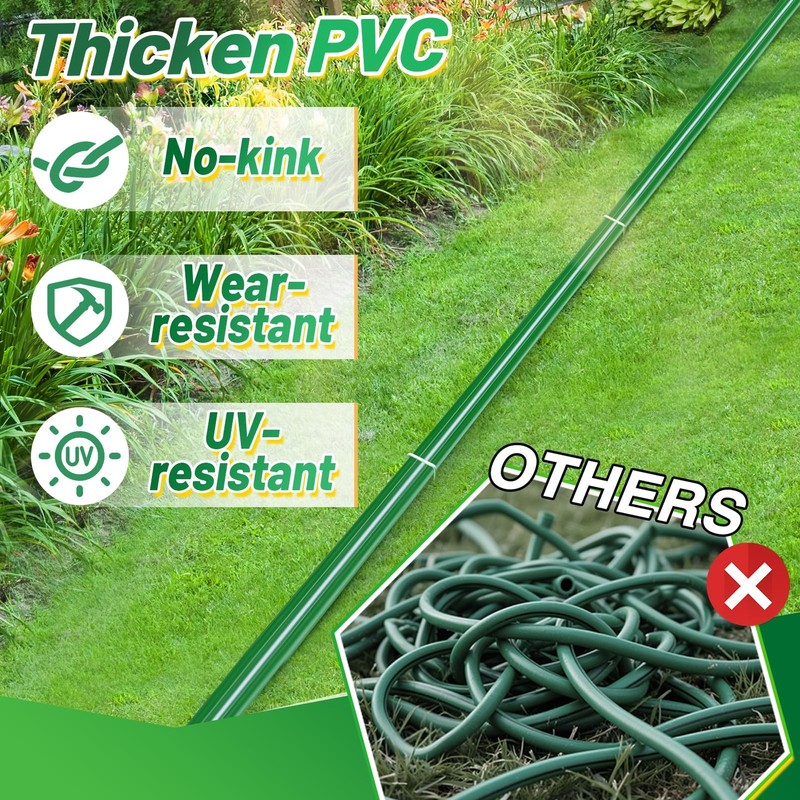 75ft Sprinkler Soaker Hose - Kink-, Save Water, Flexible - Heavy Duty Three T... gallery