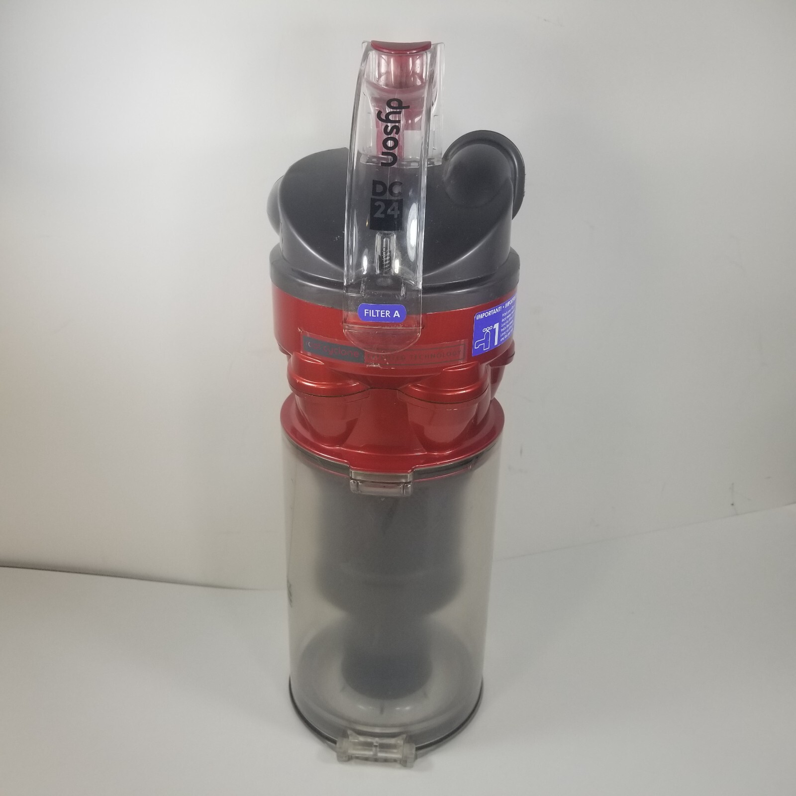 GENUINE Dyson DC24 Cyclone Bin Tank Canister Lid Assembly Red Clear gallery