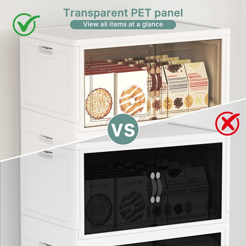 144QT Lockable Storage Bins with Lids - Stackable Storage Cabinet with Doors ... gallery