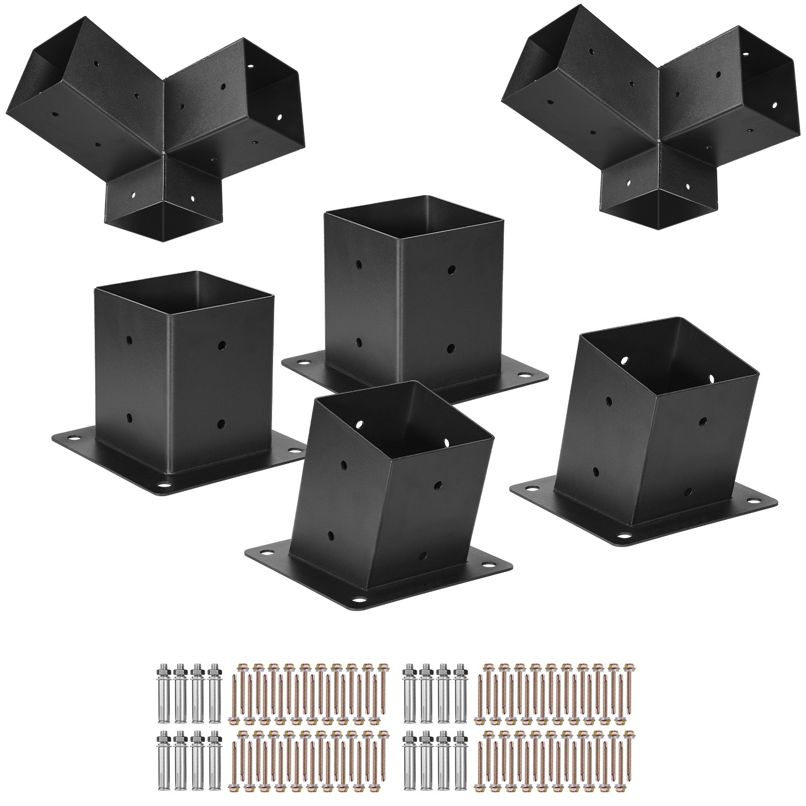 4x4 Inch Pergola Bracket Kit Inner 3.5x3.5 3-Way Slanted Brackets DIY Post gallery