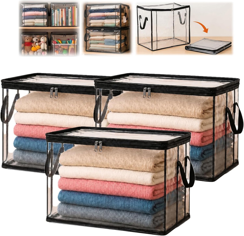 Extra Large Clear Pvc Storage Bags with Zipper Handles Heavy Duty FREE SHIPPING gallery