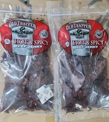 (2) Old Trapper HOT & SPICY Beef Jerky 10 oz Each, Naturally Smoked, Exp 1/2027