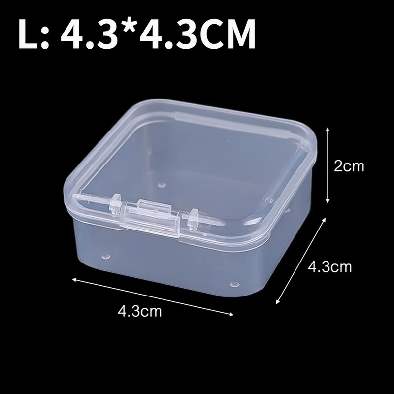 60/6PCS Mini Storage Box Transparent Plastic Jewelry Storage Box Container Porta gallery