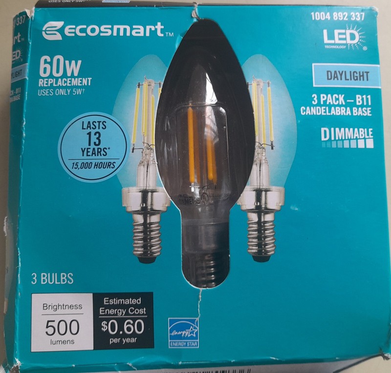 Eco-Smart 60W Equivalent B11 Candle Dimmable Daylight - Pack of 3 gallery