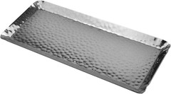 Hammered Rectangular Tray,Stainless Steel Decorative Tray,Silver Serving Trays,S