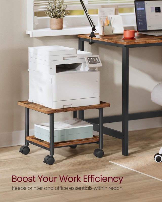 2 Tier Heavy Duty Printer Stand Under Desk Rolling Cart 13.4 Inch UOPS002B01 gallery