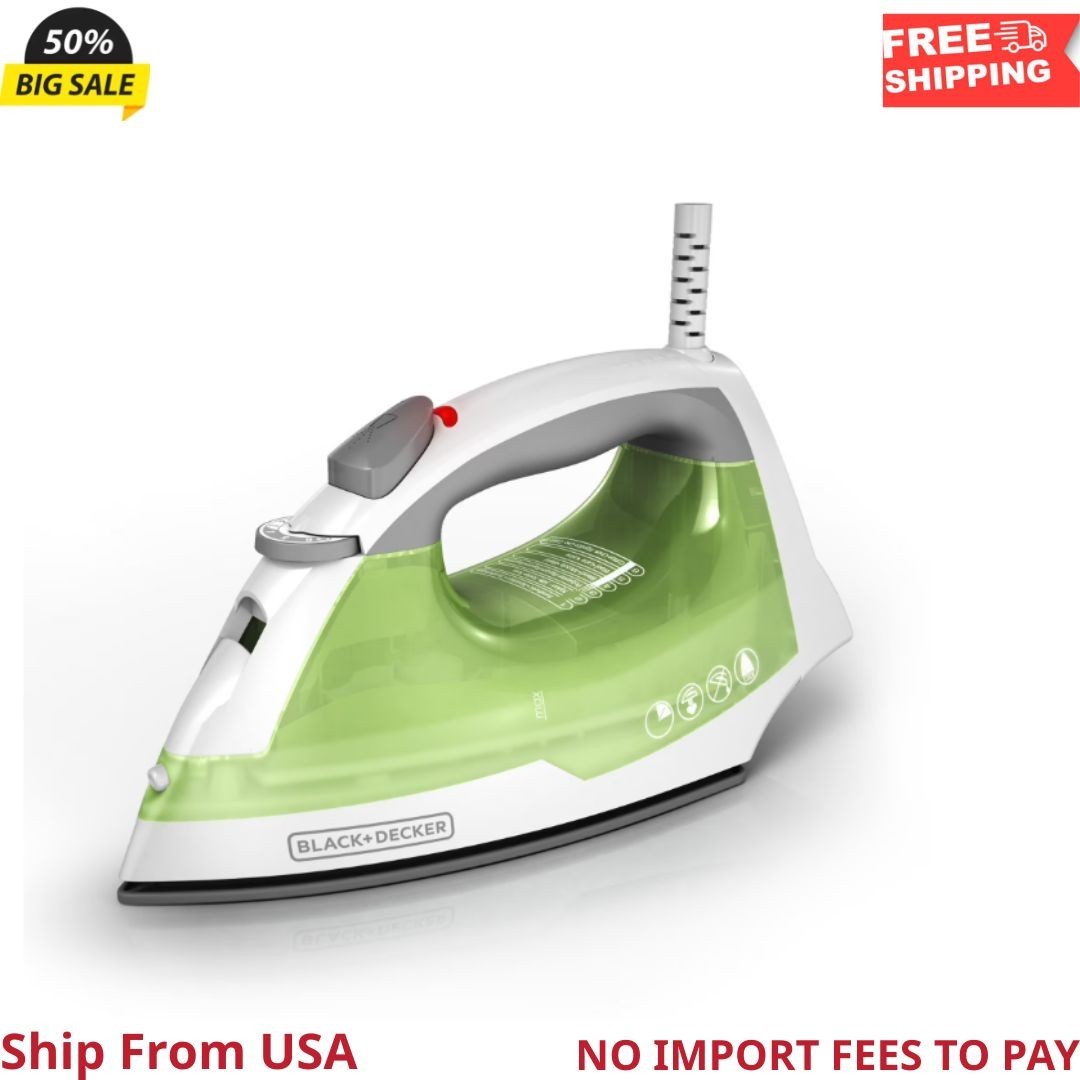 BLACK+DECKER Easy Steam Iron for Clothes, Smart Steam, 1200W, TrueGlide Nonstick gallery