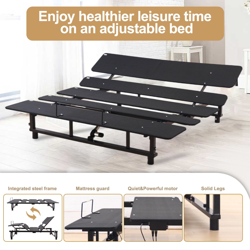Adjustable Bed Base Frame Queen Bed Frame with Head and Foot Wireless Remote gallery