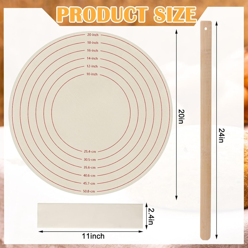 5 Pcs Traditional Norwegian Lefse Making Kit,20 Inch Pastry as pictures shown gallery