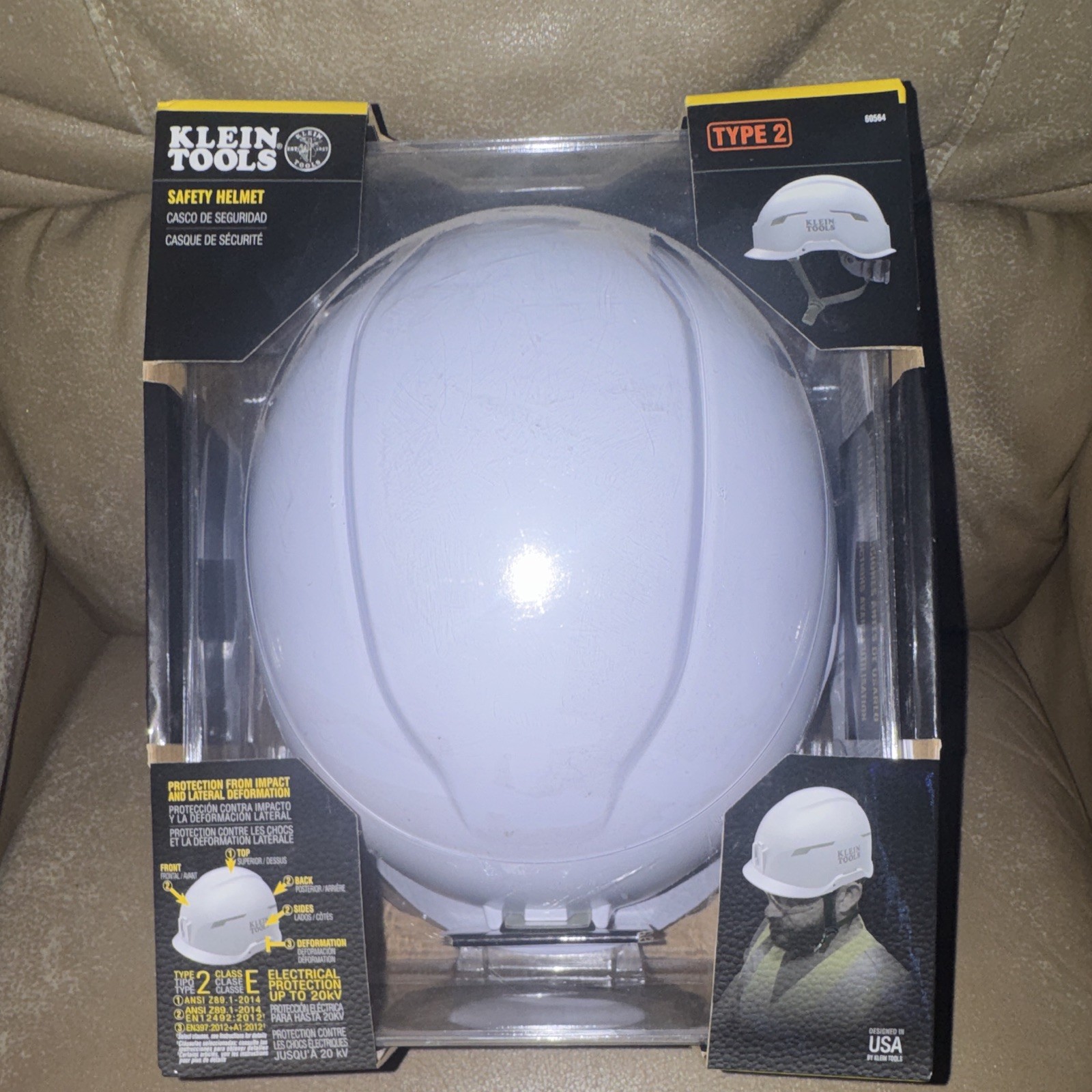 Klein Tools 60564 Type 2 Safety Helmet Front Brim White One Size Adjustable gallery