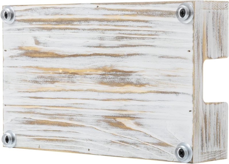 Shabby White Washed Solid Wood Bathroom Counter Guest Folded Paper Towel Holder, gallery