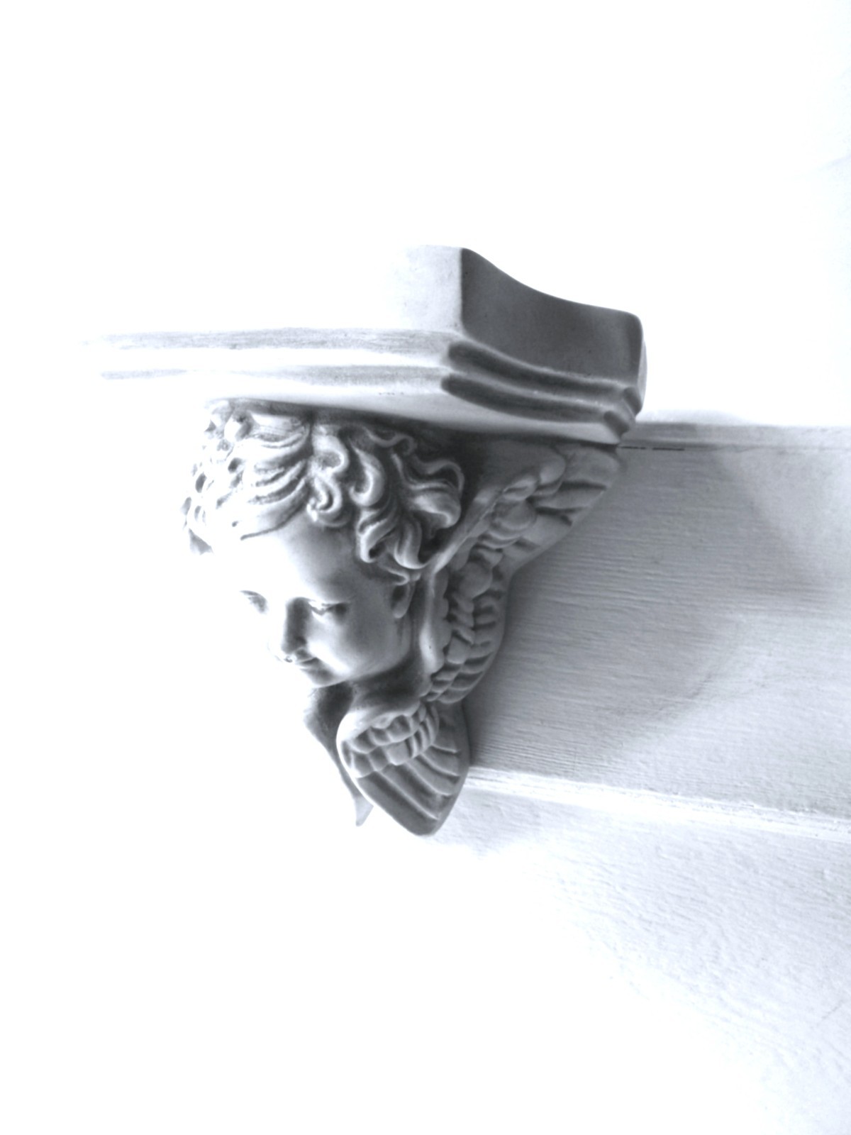 Petite Winged Cherub corbel Floating Wall Shelf Victorian Style 6.50 x 6.50" gallery