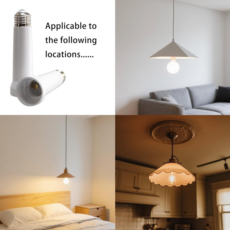 Light Socket Extender, E26/E27 Light Bulb Socket Extender Standard Medium Base, gallery