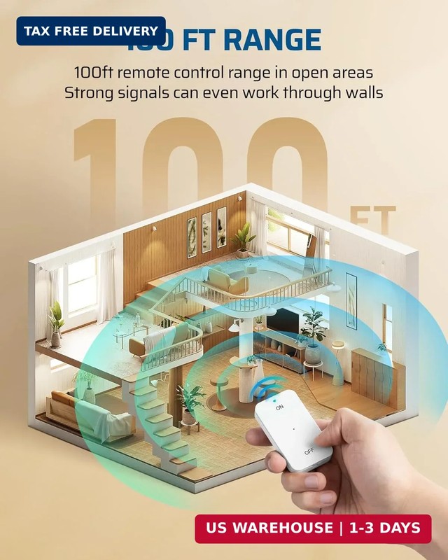 DEWENWILS Wireless Remote Light Switch, 15A Hight Power Wireless Remote Switch, gallery