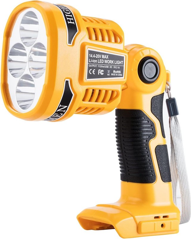 Flashlight Camping Spotlight Cordless LED Work Light for Dewalt 20V Max Battery gallery