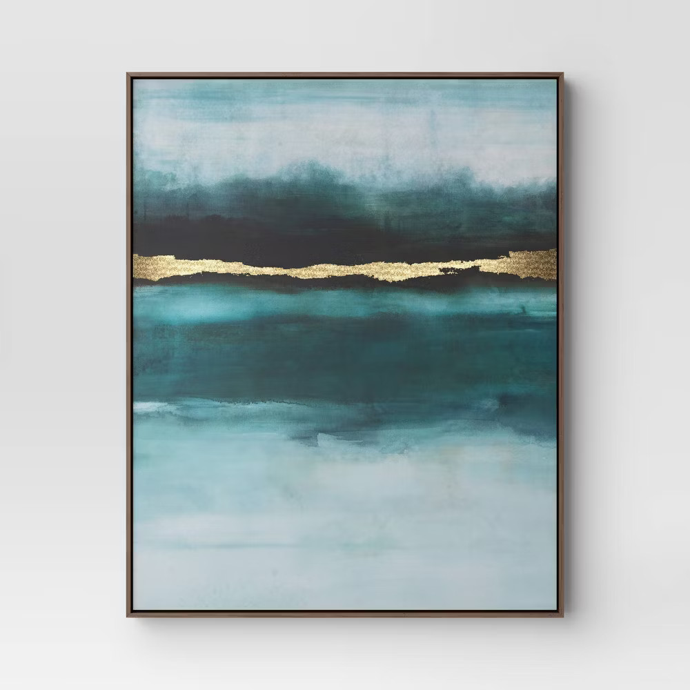 24"x30" Jewel Tone Abstract Canvas Framed Art - Threshold gallery