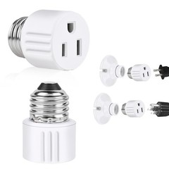 Outlet Light Socket Adapter,Screw in Outlet Socket,E26 Light Bulb to Outlet S…
