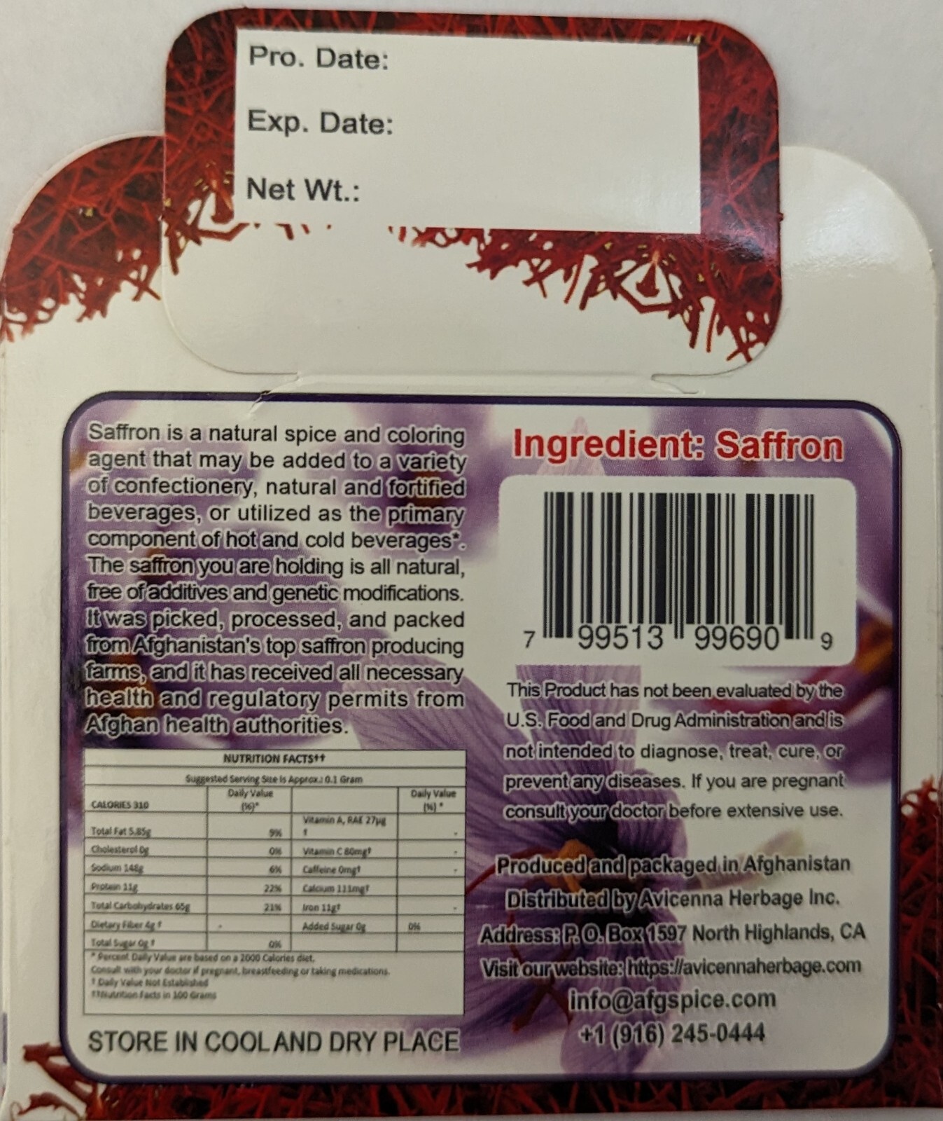 Saffron Threads from #1 Quality Saffron- SarGul Saffron_1 Gram_Avicenna Herbage gallery