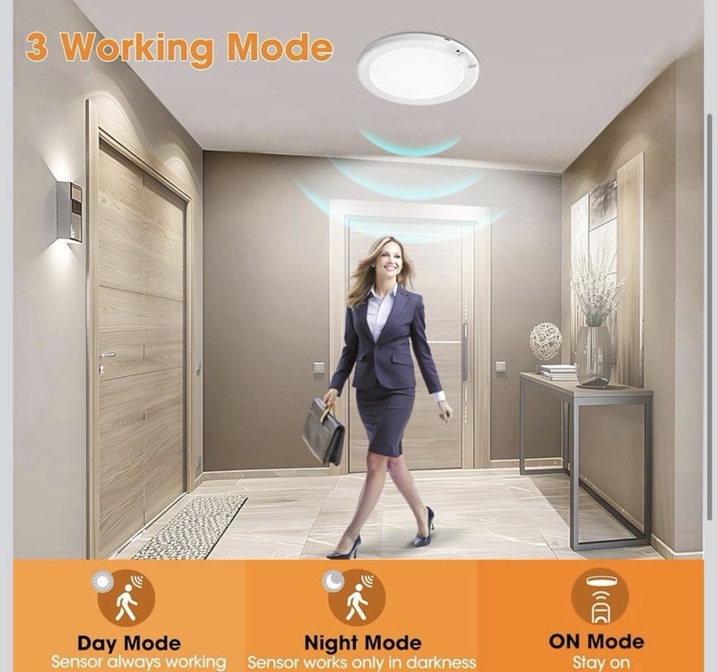 Rechargeable Motion Sensor Ceiling Light W/Remote Battery Powered Wireless 1/2/4 gallery