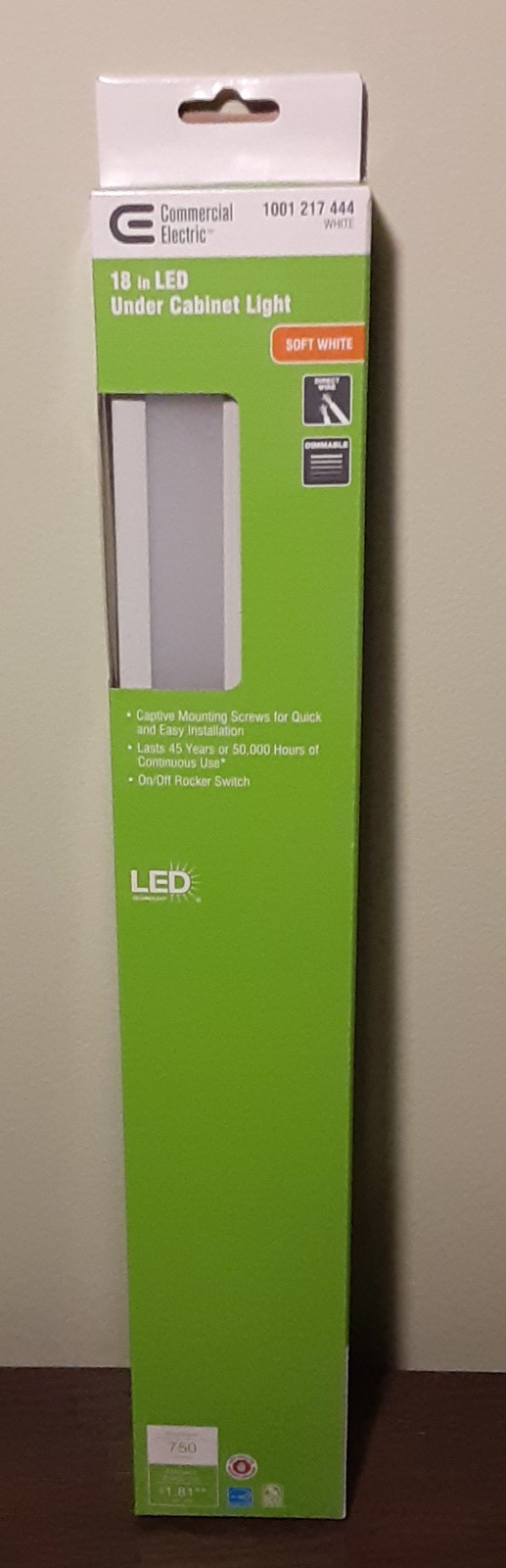 Commercial Electric 18 in. LED Direct Wire Under Cabinet Light, Soft White gallery