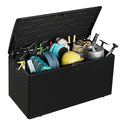99 Gallon Large Outdoor Storage Box - Waterproof Resin Deck Black 99 Gallons gallery