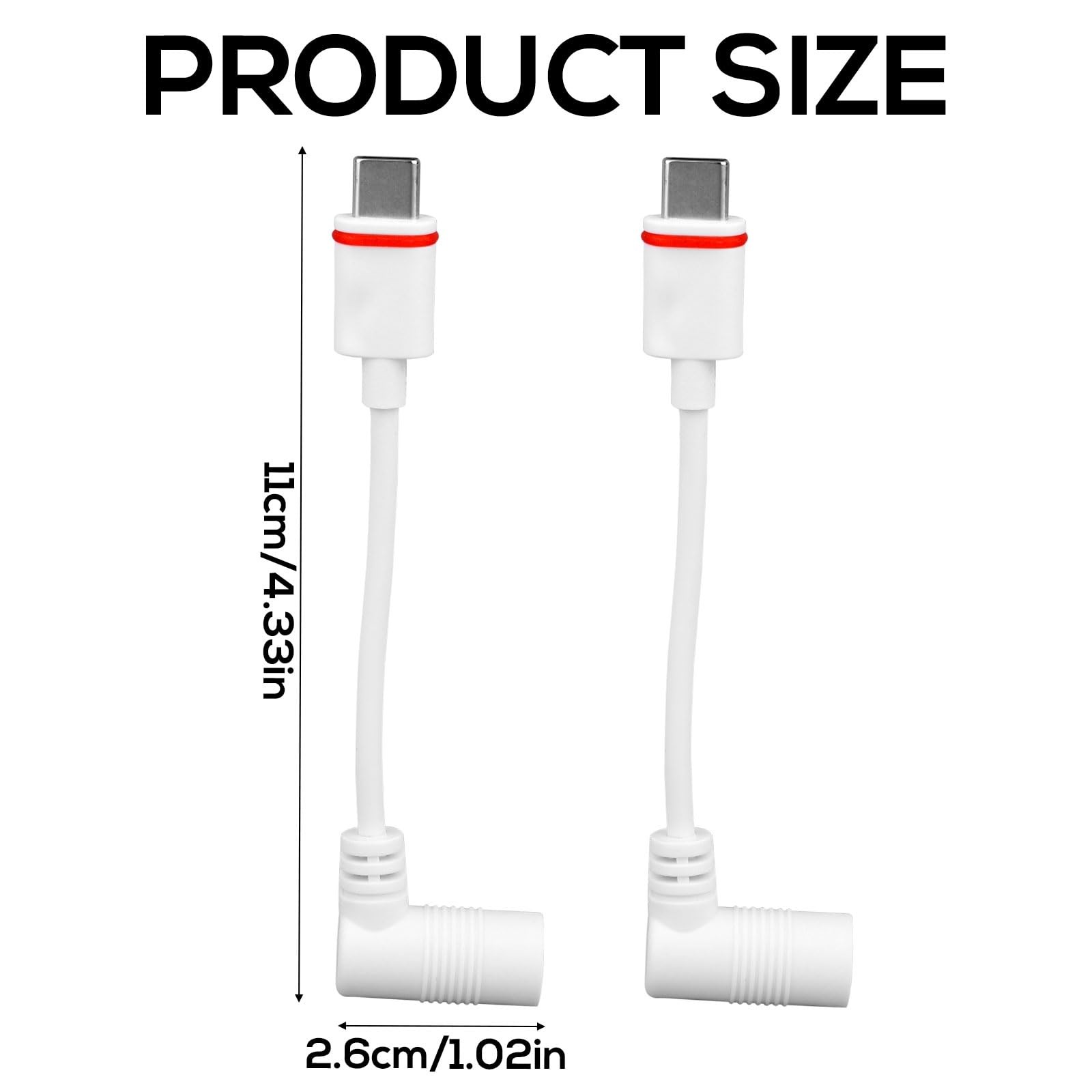 2pcs Barrel Plug to USB-C Power Adapter for Ring Solar Panel USB-C Security ... gallery