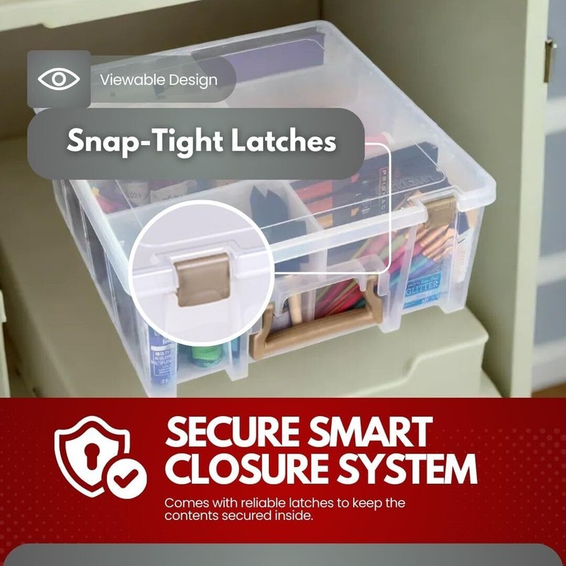 Super Satchel Double Deep Compartment Box Art Storage With 8 Removable Compartme gallery