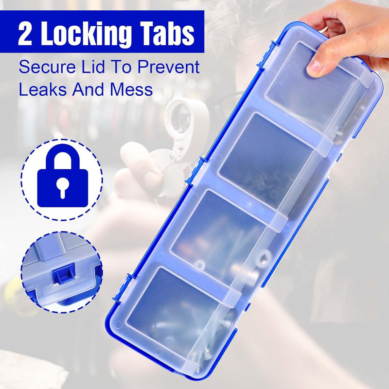 6Pcs Screw Organizer Box with Lids,Small Parts Storage Bins with Locks 4 Divi... gallery