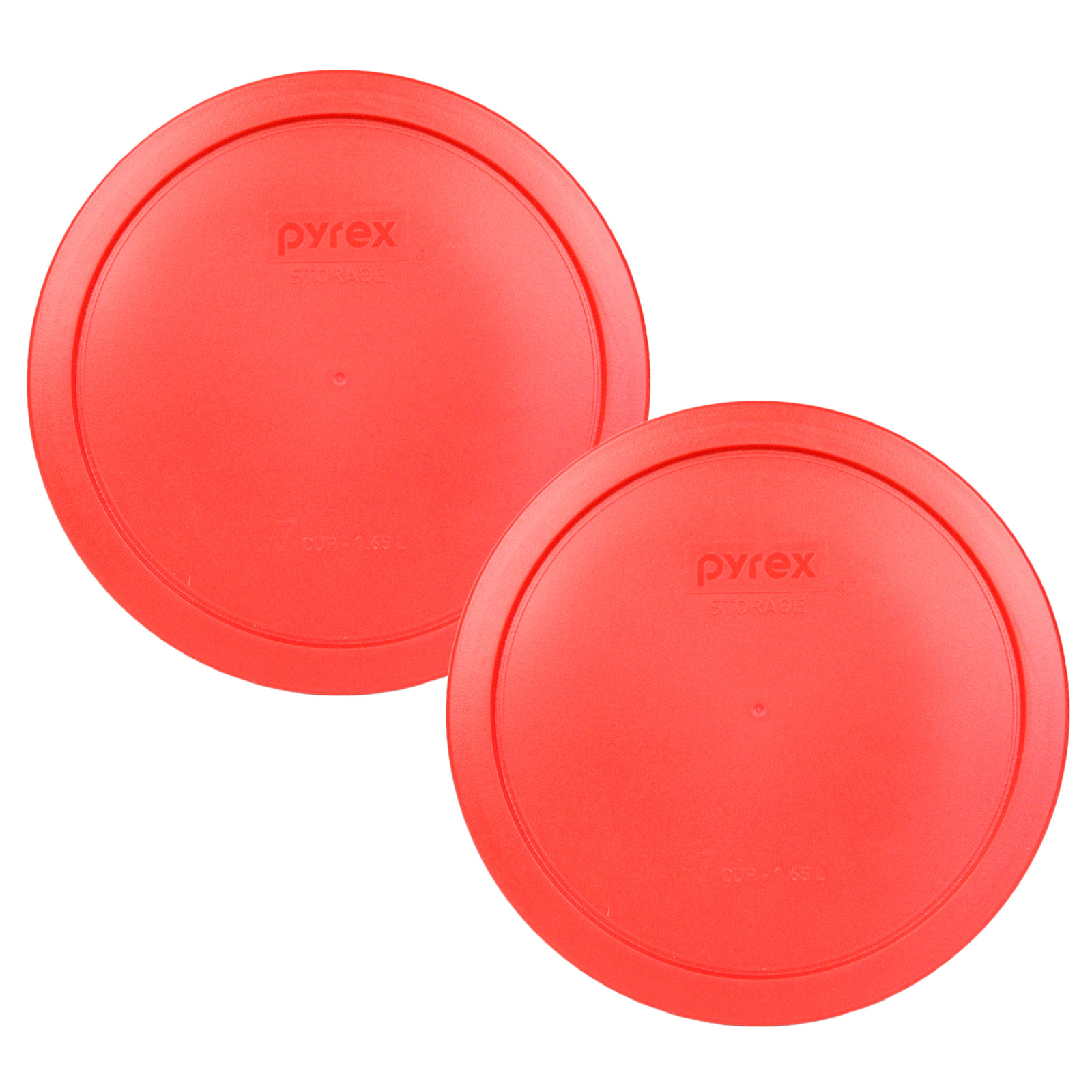 Pyrex 2 Pack Red Plastic Round 6/7 Cup Storage Lid Cover 7402-PC for Glass Bowl gallery