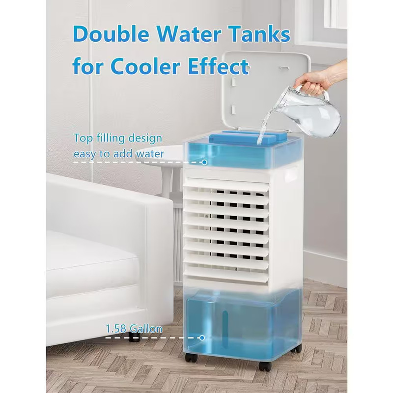 8,000 BTU Portable Air Conditioner Cools 100 Sq. Ft. with 3 Speeds in White gallery