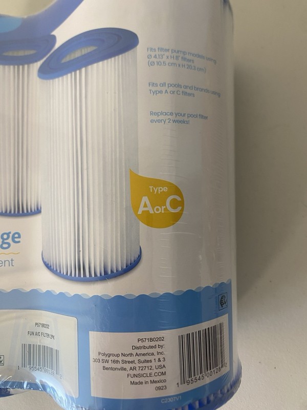 FunSicle Universal Replacement Filter Cartridge Type A or C P571B0202 Pack of 2 gallery