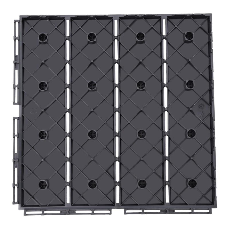 12"x12" Interlocking Deck Tiles, 30 Pack Outdoor Patio Floor Tiles Dark Gray gallery