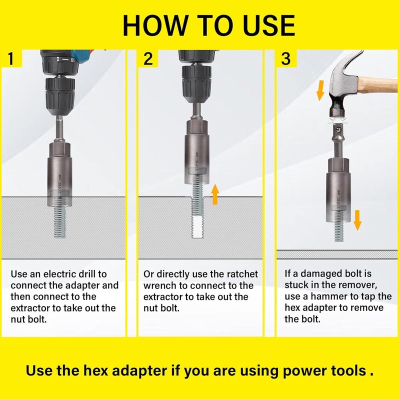 Stripped Bolt Extractor Impact Socket Set 10 PCS Damaged Bolt Remover Easy Out gallery