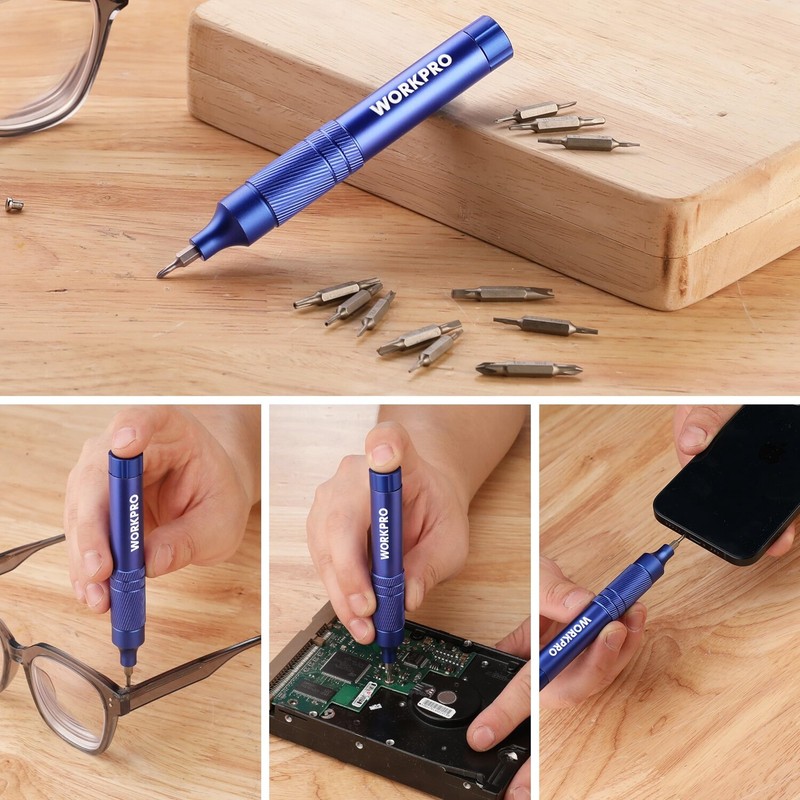 WORKPRO 24-in-1 Precision Screwdriver Multi-Bit Screwdriver W/S2 Steel Bits Blue gallery