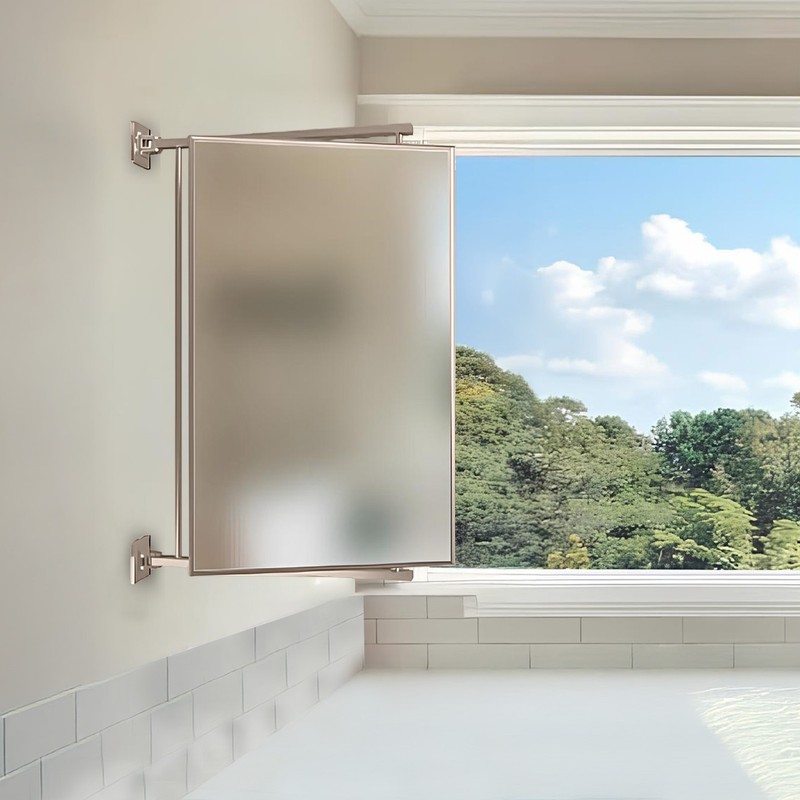 Brixwell Rectangular Double-Hinged Mirror 14" x 22" Pivot-N-Vue Brushed Nickel gallery